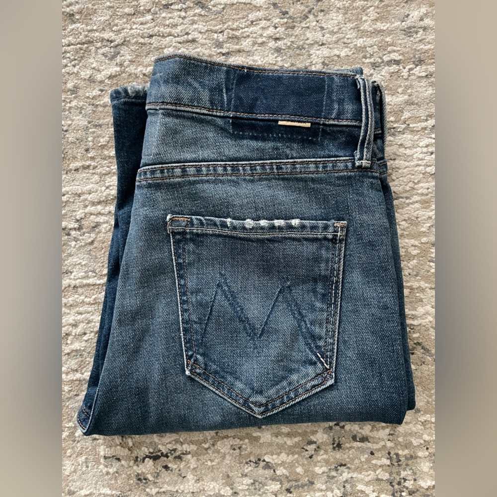 MOTHER Women's Straight Leg Jeans - Dark Blue - Picture 15 of 17